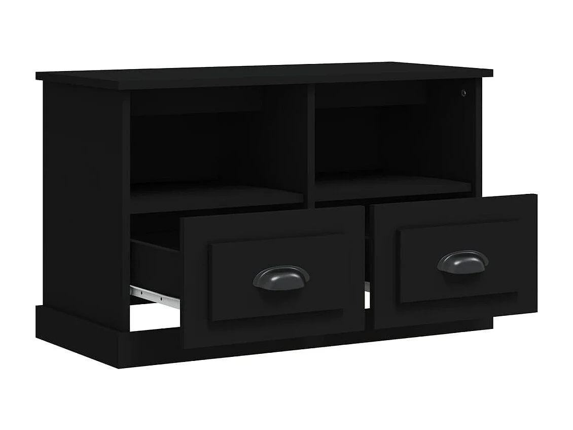 Cloughaneely  Meuble TV noir 80x35x50 cm bois d'ingénierie