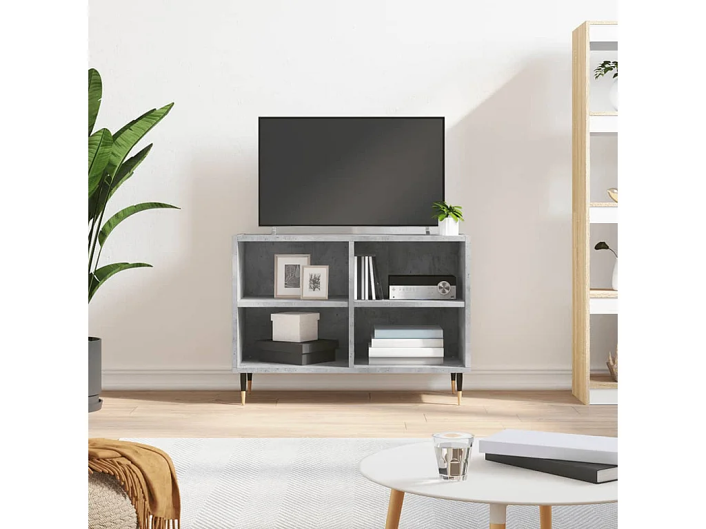 Udir  Meuble TV gris béton 69,5x30x50 cm bois d'ingénierie