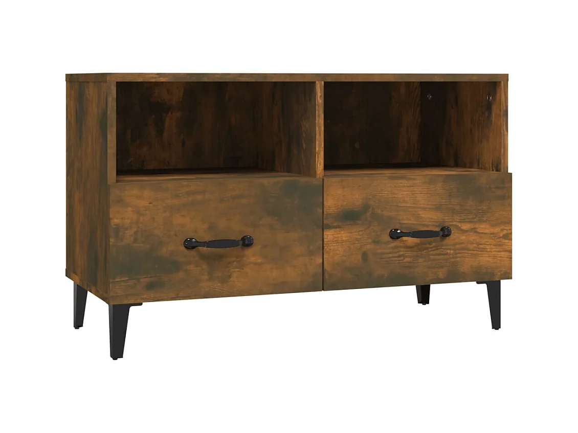 Elben  Meuble TV Chêne fumé 80x36x50 cm Bois d'ingénierie