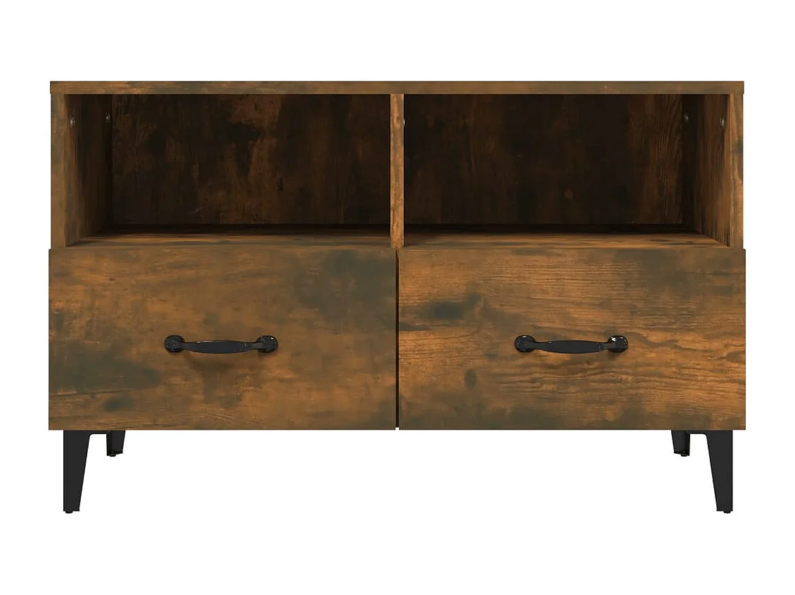 Elben  Meuble TV Chêne fumé 80x36x50 cm Bois d'ingénierie