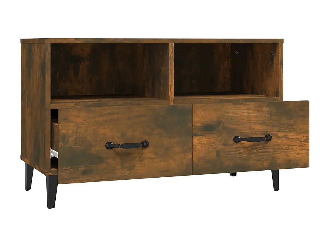 Elben  Meuble TV Chêne fumé 80x36x50 cm Bois d'ingénierie