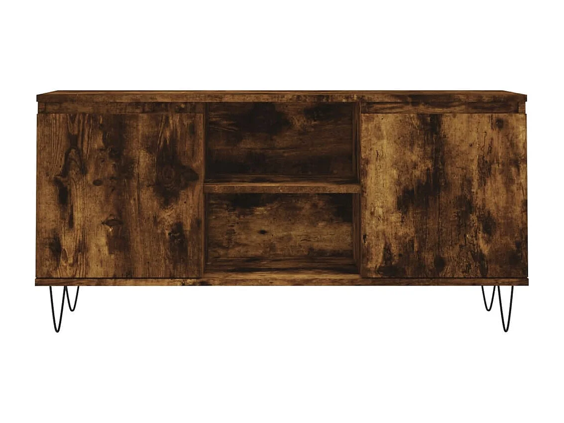 Ragnfrid  Meuble TV chêne fumé 104x35x50 cm bois d'ingénierie