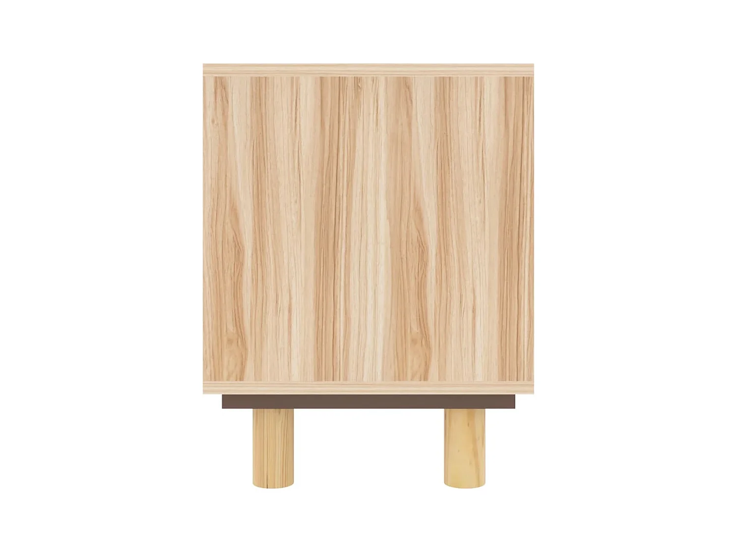 Claudia  Meuble TV Marron 105x30x40 cm Bois de pin massif rotin l
