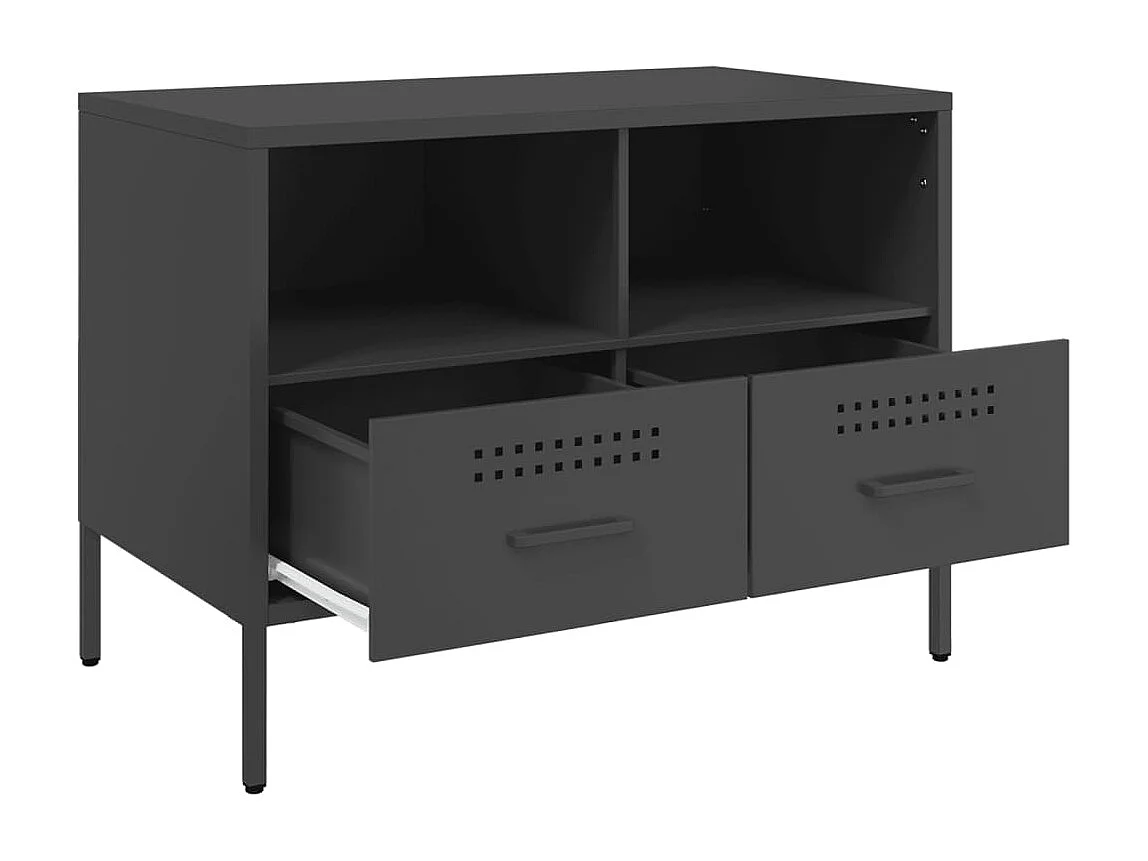 Dundrum  Mueble para TV acero negro 68x39x50,5 cm
