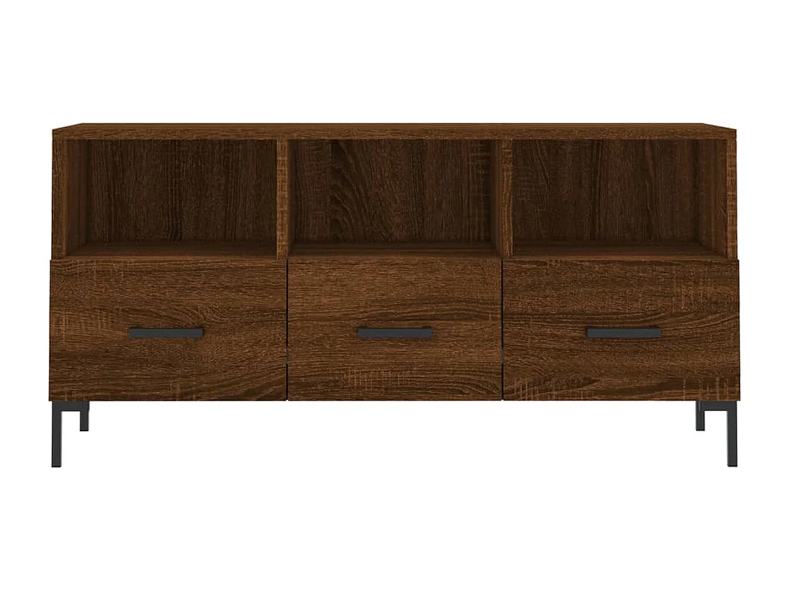 Évreux  Meuble TV chêne marron 102x36x50 cm bois d'ingénierie