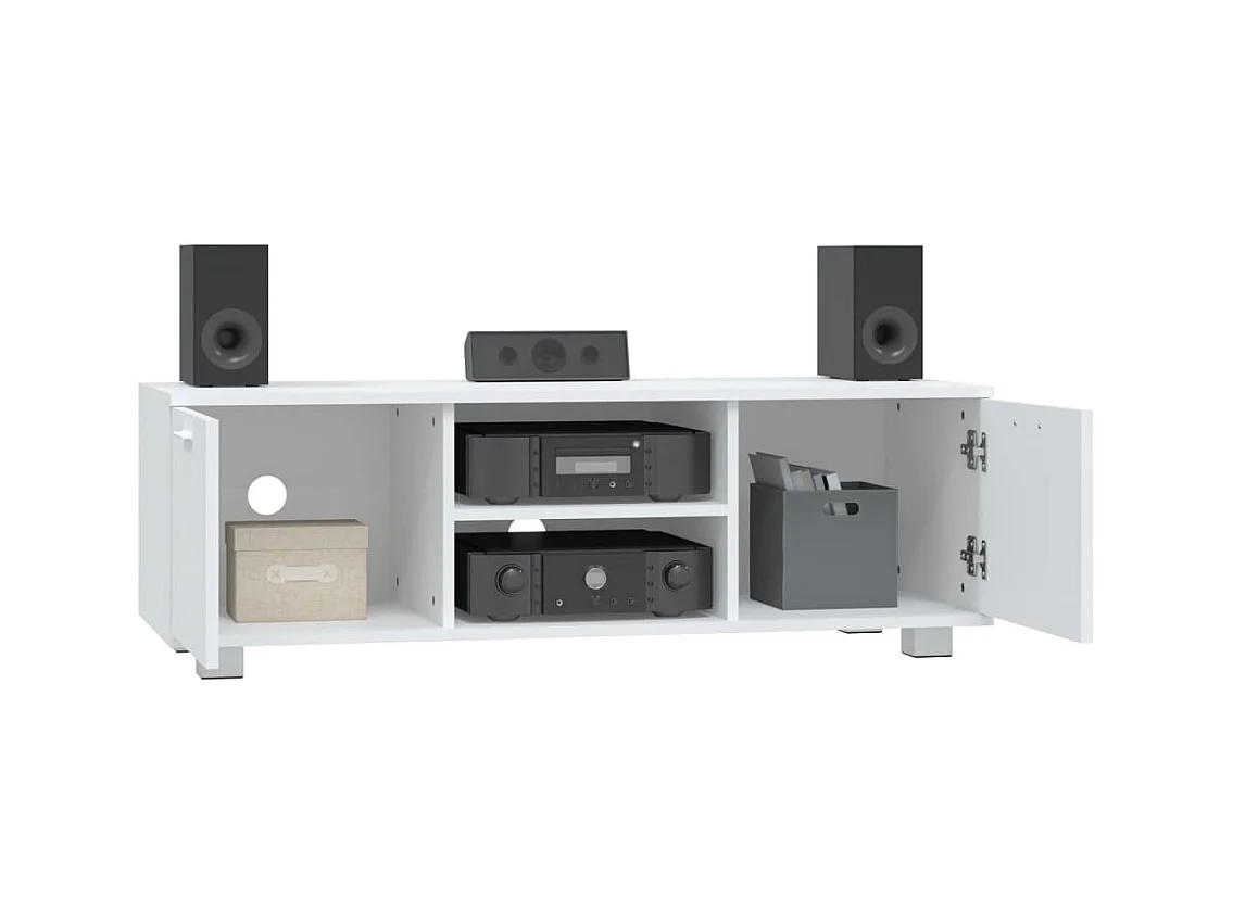 Stuarts Draft  Meuble TV Blanc 120x40,5x35 cm Bois d'ingénierie