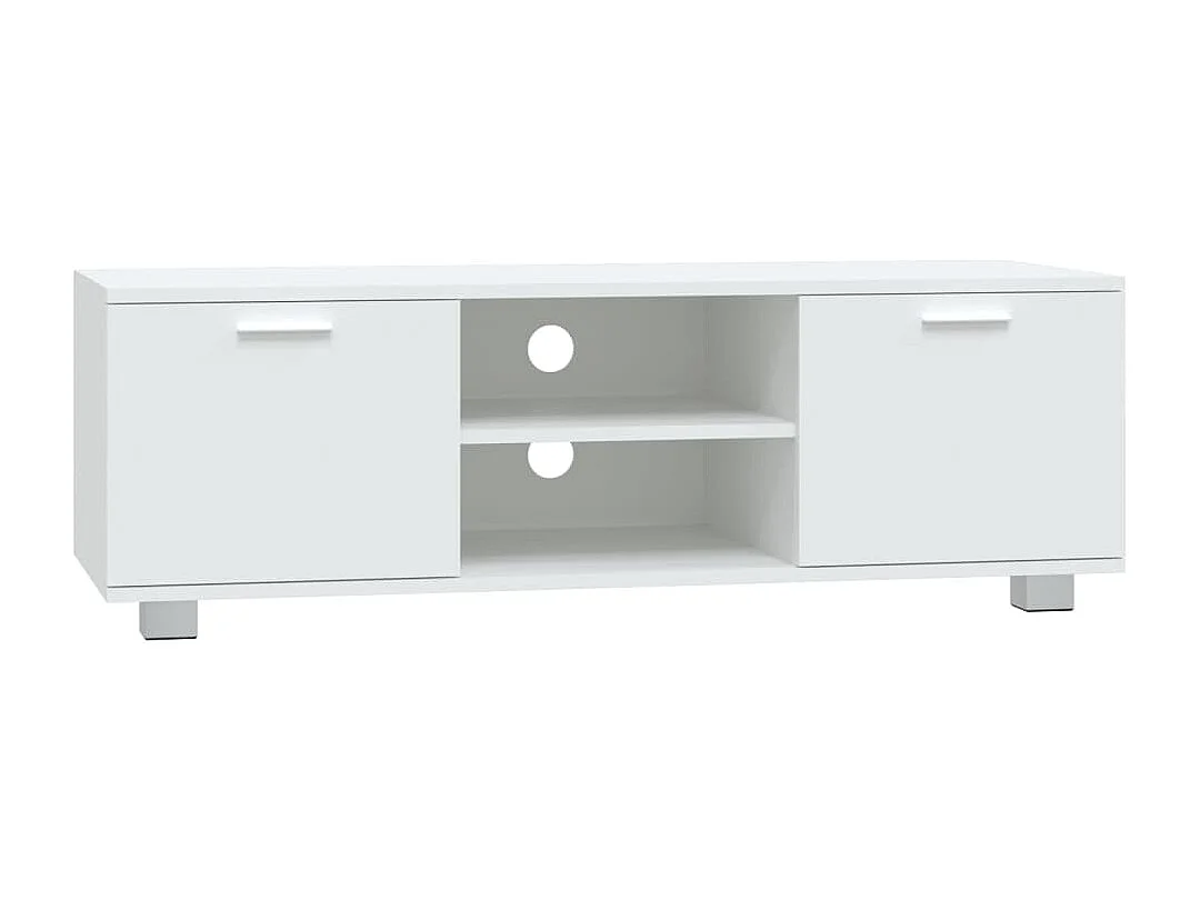 Stuarts Draft  Mueble para TV madera contrachapada blanco 120x40,5x35 cm