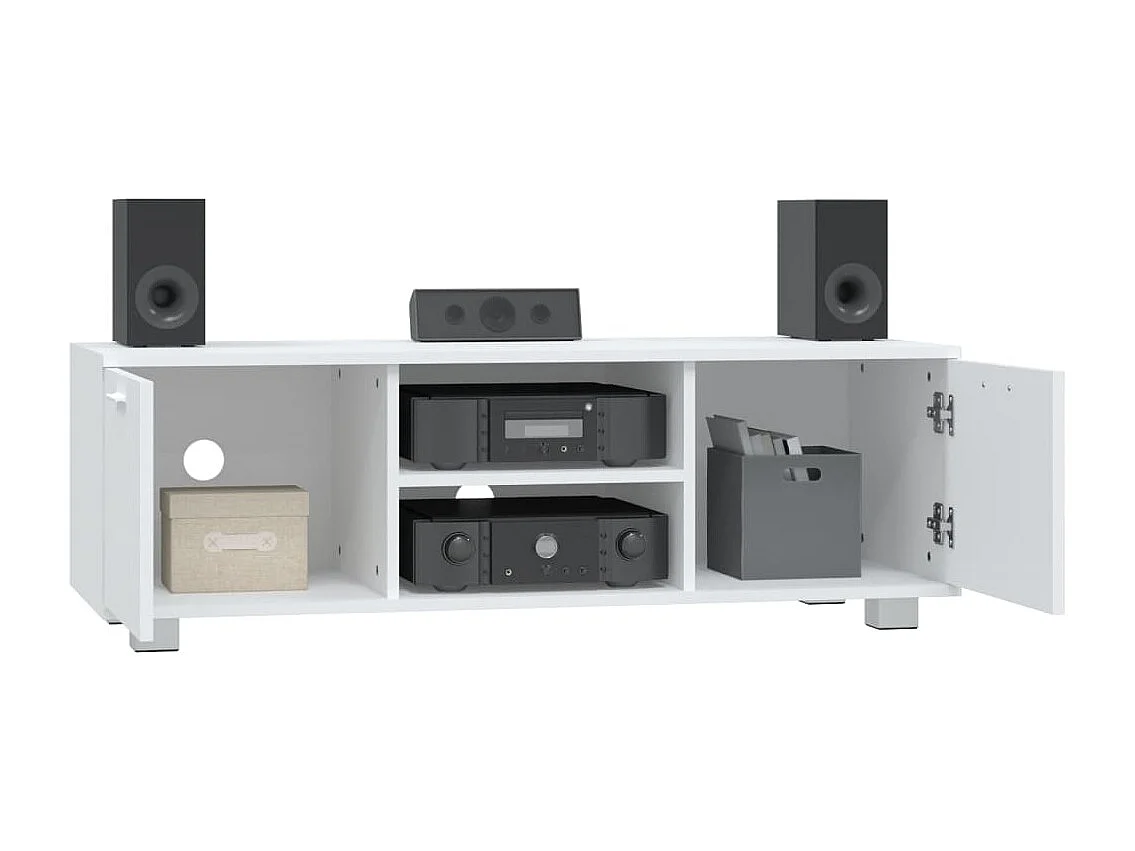 Stuarts Draft  Mueble para TV madera contrachapada blanco 120x40,5x35 cm