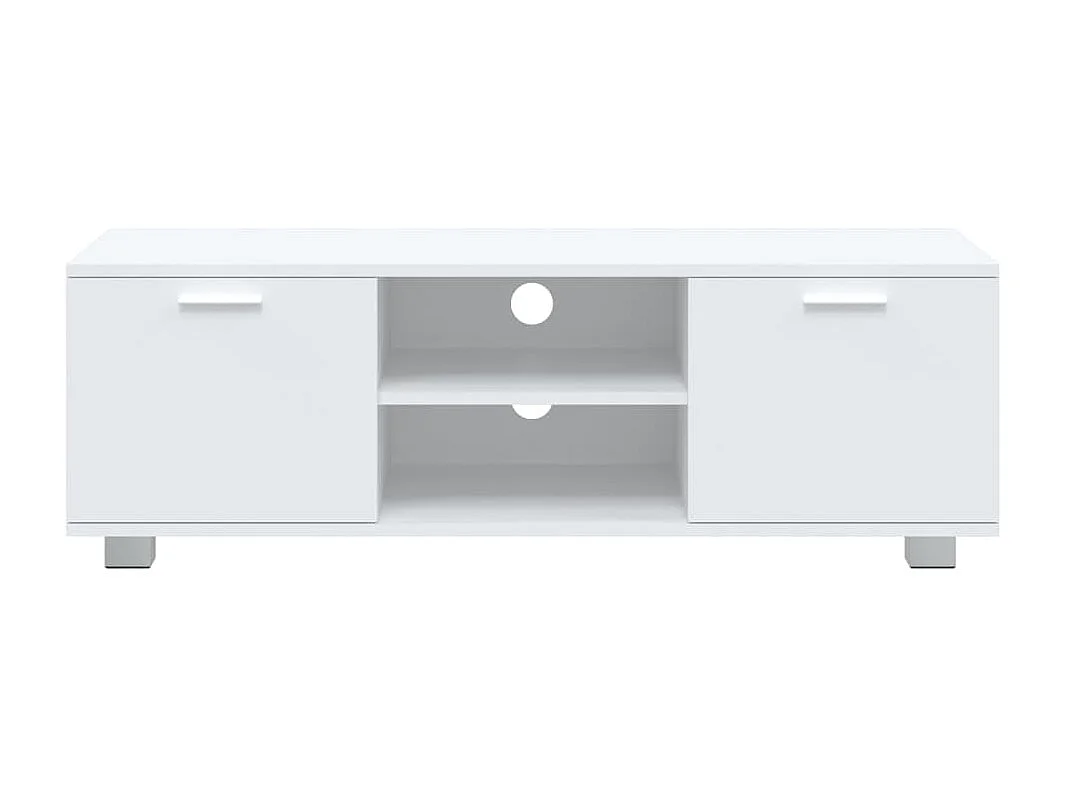 Stuarts Draft  Mueble para TV madera contrachapada blanco 120x40,5x35 cm