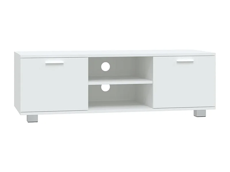 Stuarts Draft  Mueble para TV madera contrachapada blanco 120x40,5x35 cm