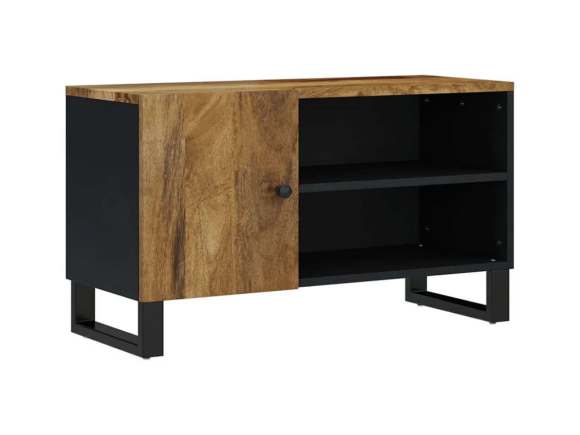 Torval  Tv-meubel 80x33x46 cm massief mangohout en bewerkt hout