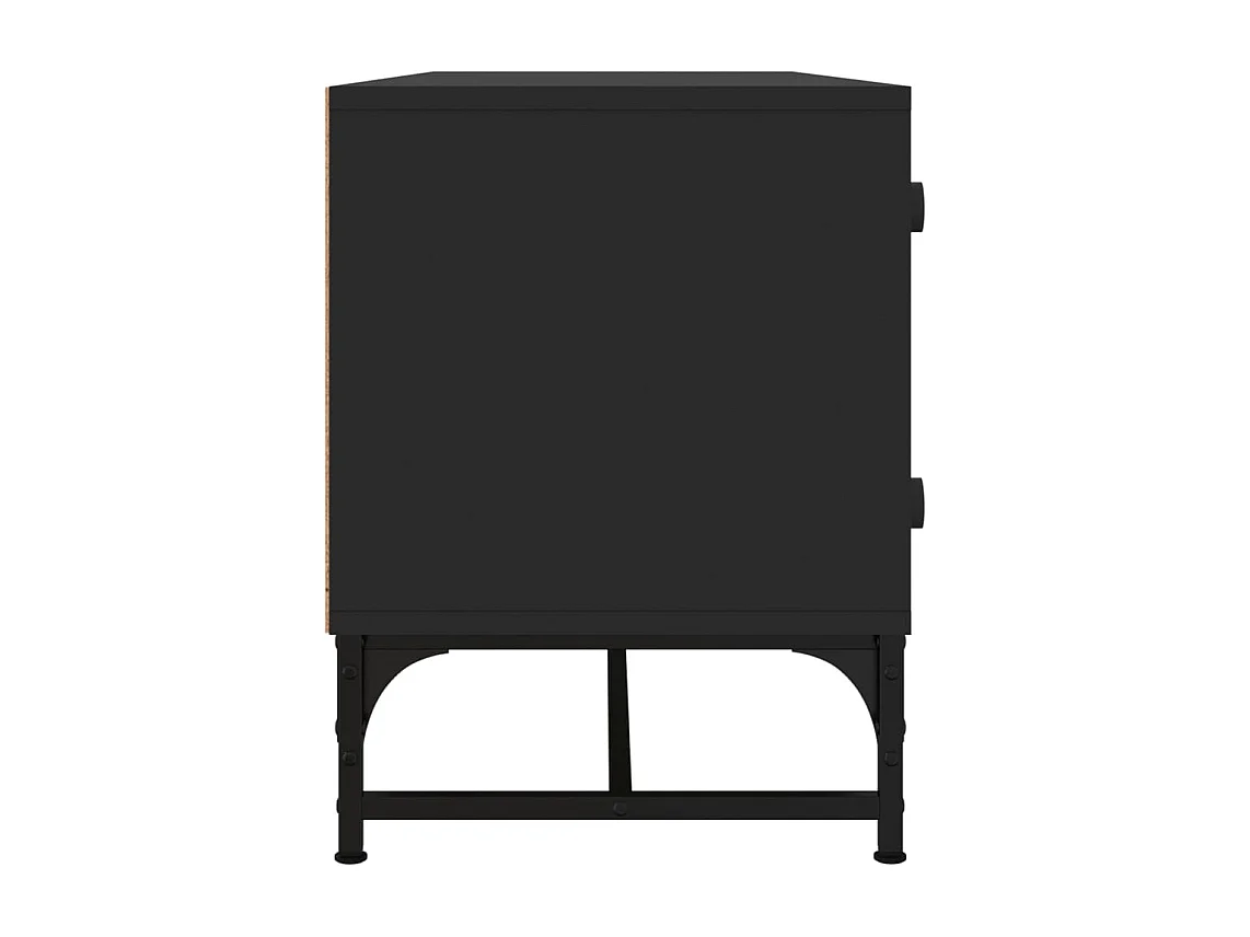 Nurmes  Mueble de TV con puertas de vidrio negro 102x37x50 cm