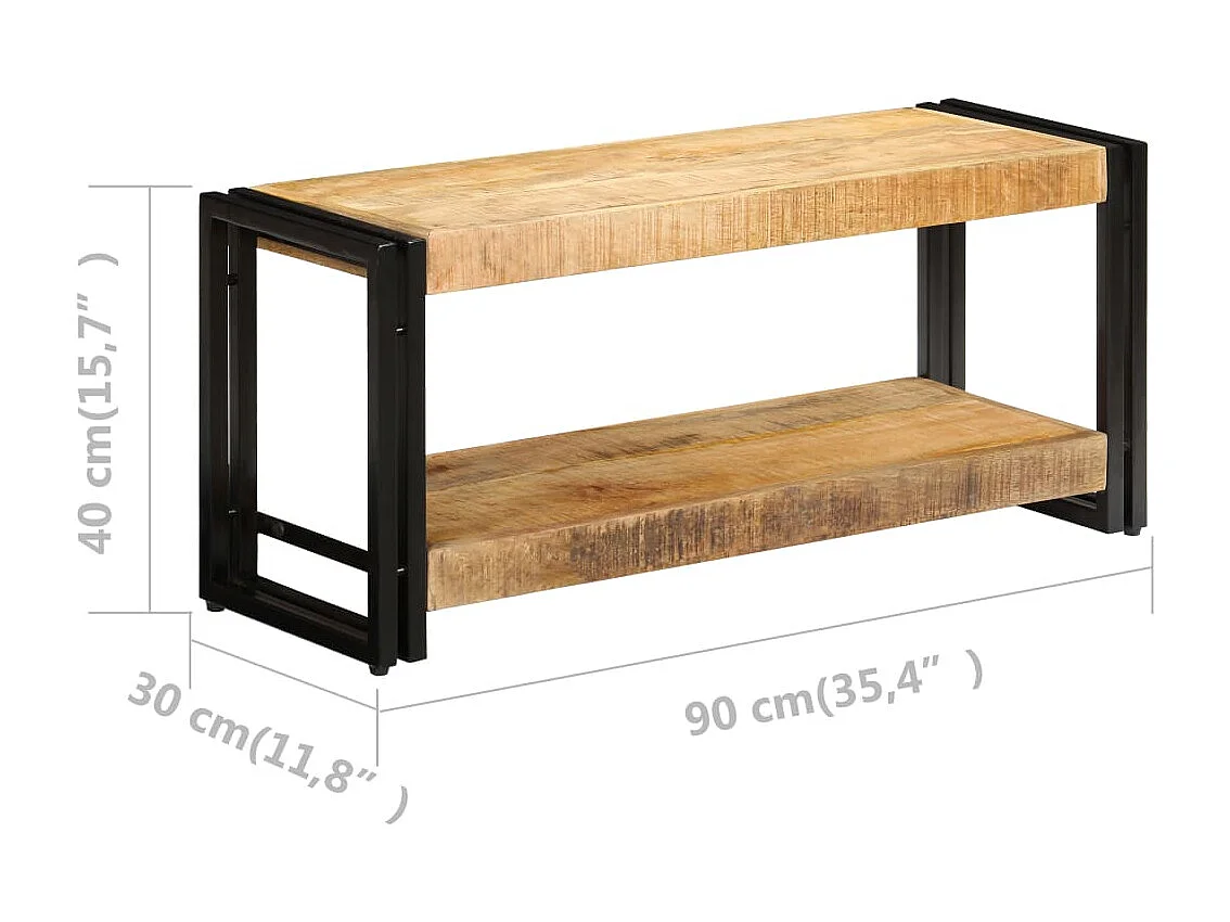 Clearfield  Meuble TV 90x30x40 cm Bois de manguier massif