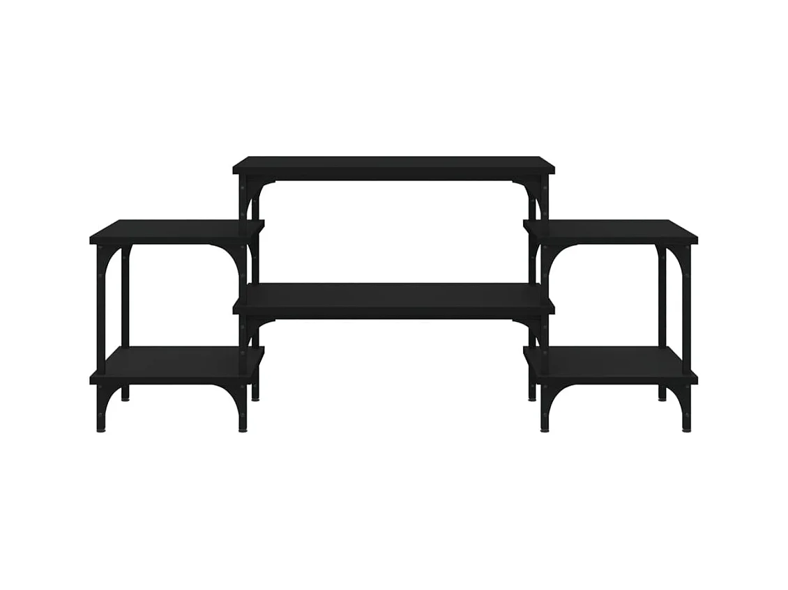 Rebecq  Meuble TV noir 117x35x52 cm bois d'ingénierie