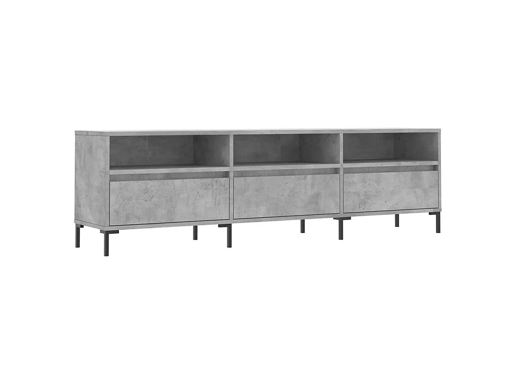Fem  Meuble TV gris béton 150x30x44,5 cm bois d'ingénierie