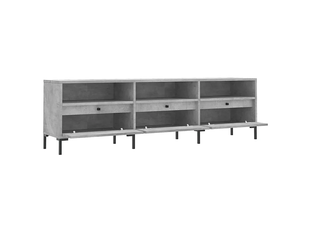 Fem  Meuble TV gris béton 150x30x44,5 cm bois d'ingénierie
