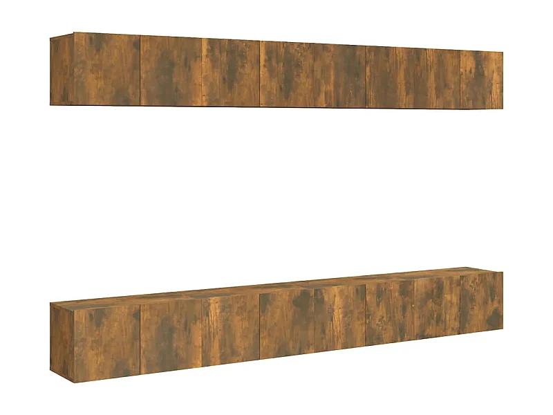 Clara  Meubles TV 8 pcs Chêne fumé 60x30x30 cm Bois d'ingénierie