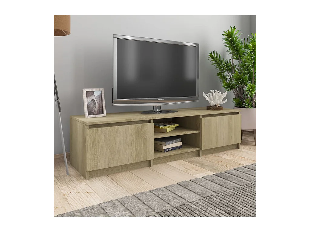 Kingman  Meuble TV Chêne sonoma 140x40x35,5 cm Bois d'ingénierie