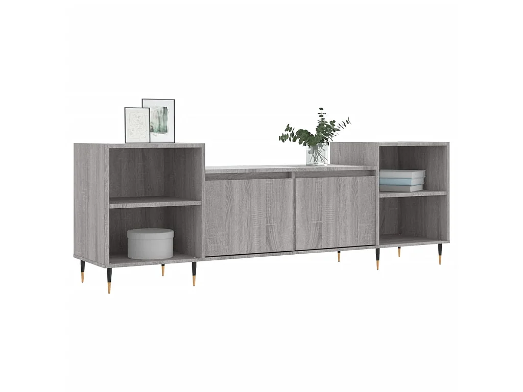 Malik Blake  Meuble TV Sonoma gris 160x35x55 cm Bois d'ingénierie