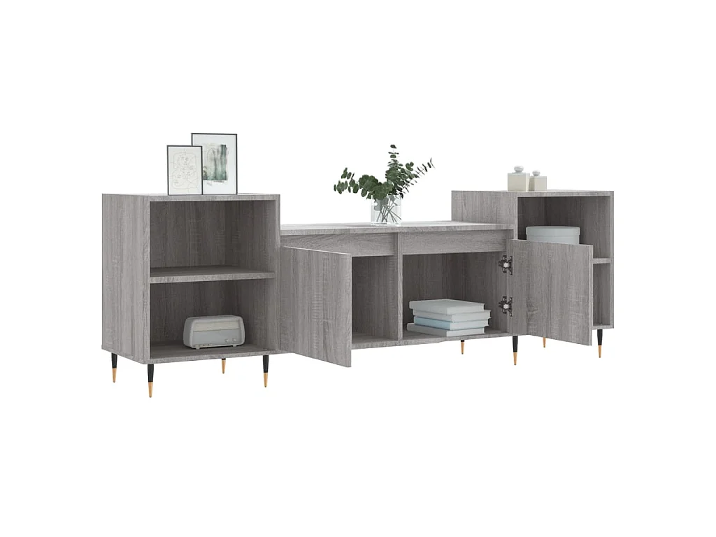 Malik Blake  Meuble TV Sonoma gris 160x35x55 cm Bois d'ingénierie