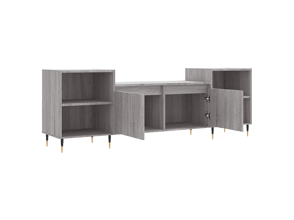 Malik Blake  Meuble TV Sonoma gris 160x35x55 cm Bois d'ingénierie