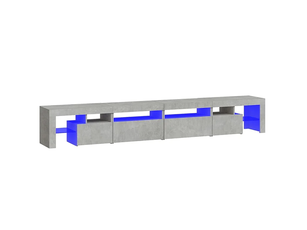 Tahlequah  Meuble TV avec lumières LED Gris béton 260x36,5x40 cm