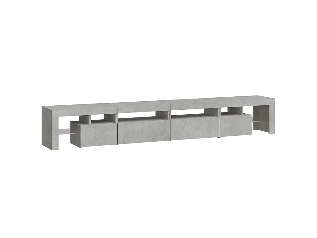 Tahlequah  Meuble TV avec lumières LED Gris béton 260x36,5x40 cm