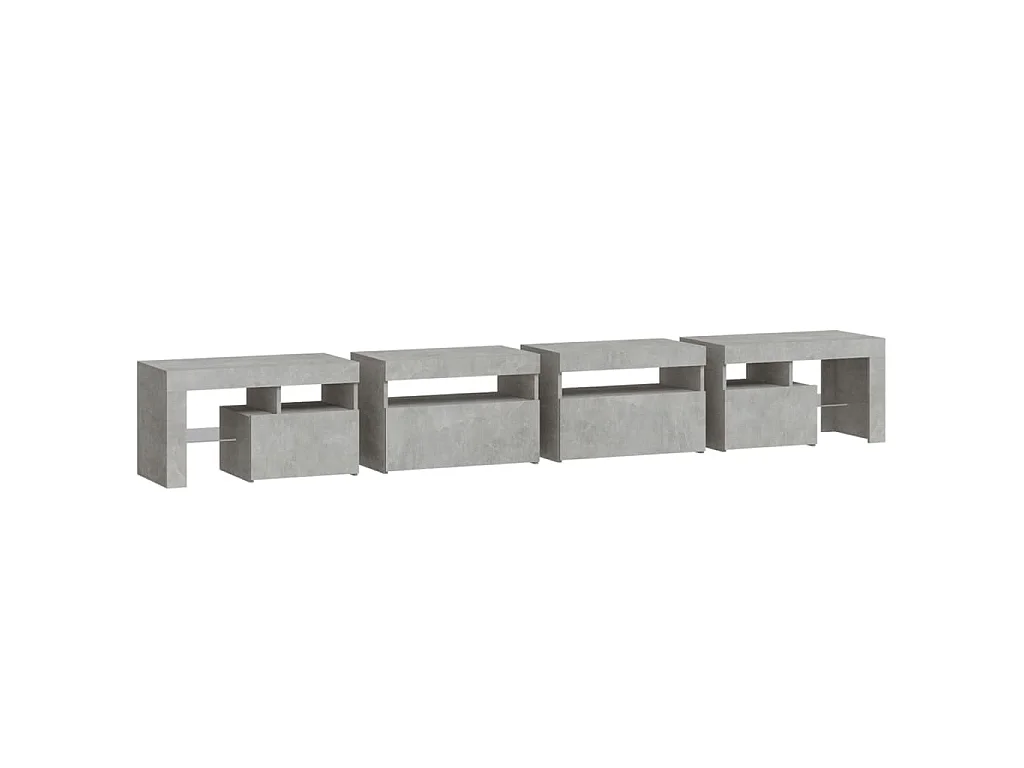 Tahlequah  Meuble TV avec lumières LED Gris béton 260x36,5x40 cm