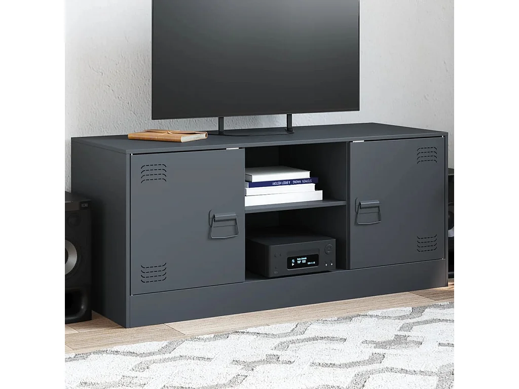 Jean-Claude  Meuble TV anthracite 99x39x44 cm acier