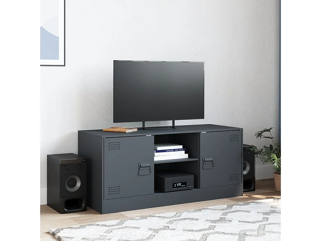 Jean-Claude  Meuble TV anthracite 99x39x44 cm acier