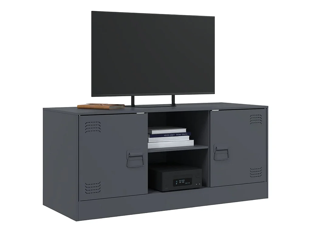 Jean-Claude  Meuble TV anthracite 99x39x44 cm acier
