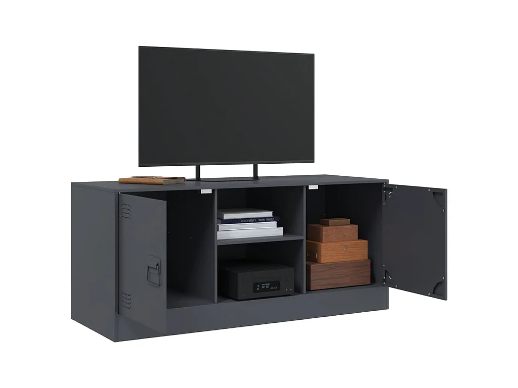 Jean-Claude  Meuble TV anthracite 99x39x44 cm acier