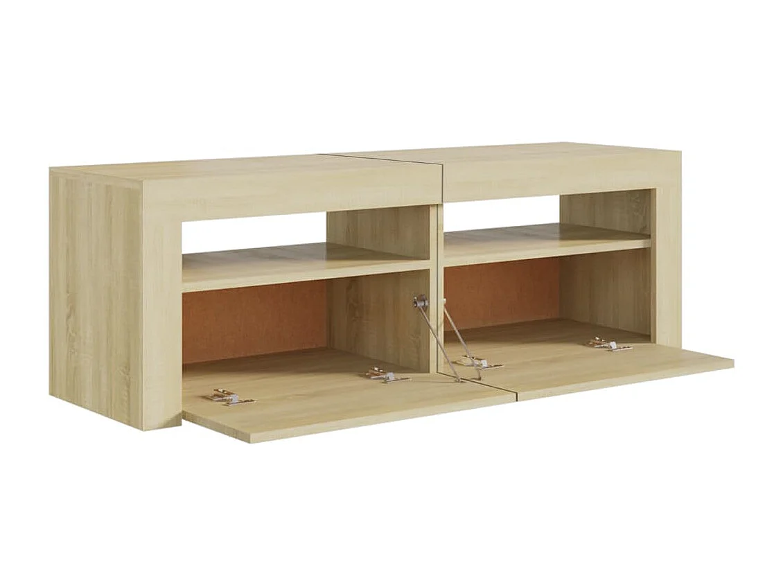 Denril  Meuble TV avec lumières LED chêne sonoma 120x35x40 cm