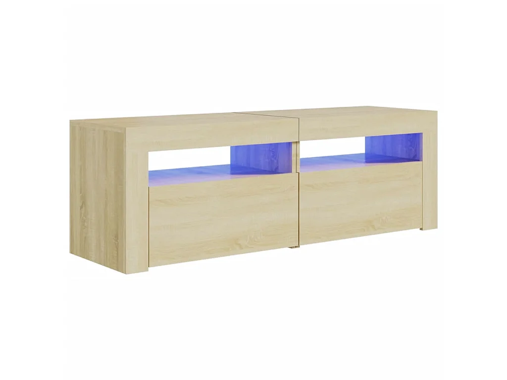 Denril  Meuble TV avec lumières LED chêne sonoma 120x35x40 cm