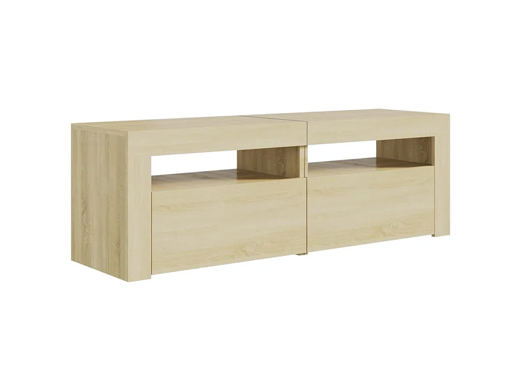 Denril  Meuble TV avec lumières LED chêne sonoma 120x35x40 cm