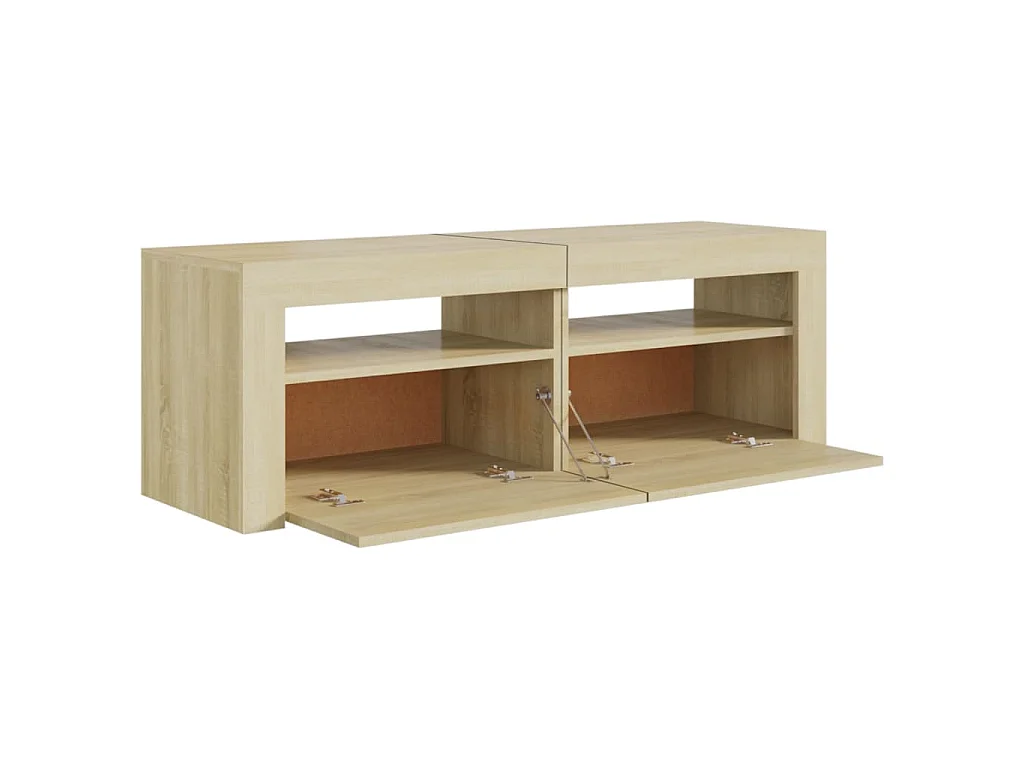 Denril  Meuble TV avec lumières LED chêne sonoma 120x35x40 cm
