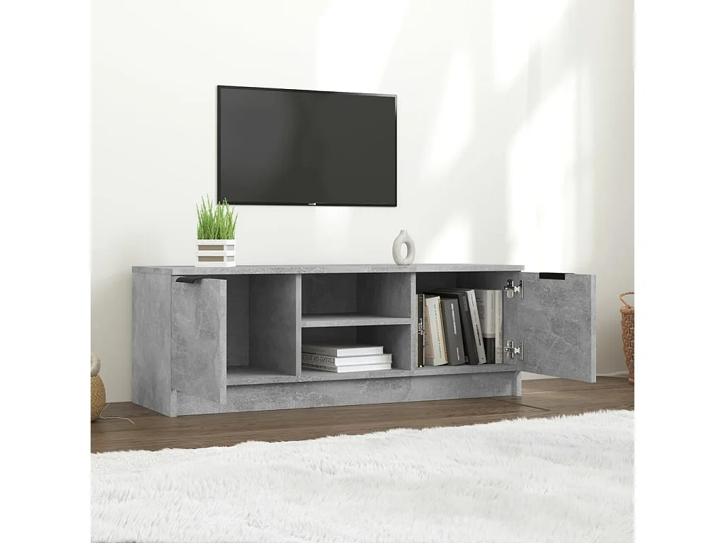 Kaelyn  Meuble TV Gris béton 102x35x36,5 cm Bois d'ingénierie