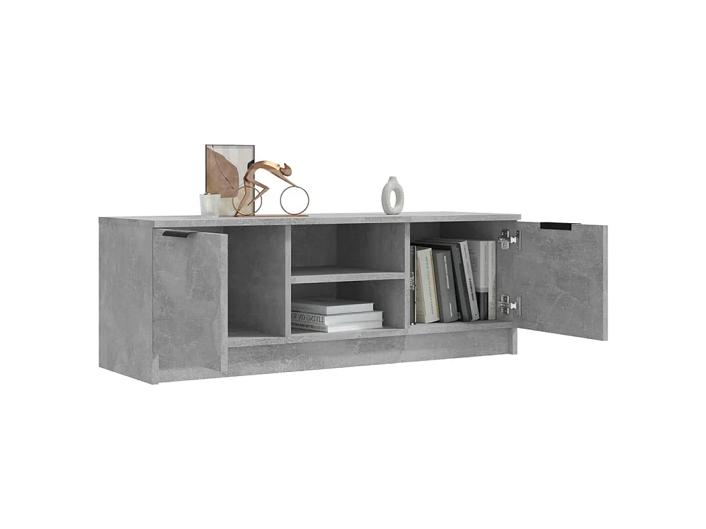 Kaelyn  Meuble TV Gris béton 102x35x36,5 cm Bois d'ingénierie