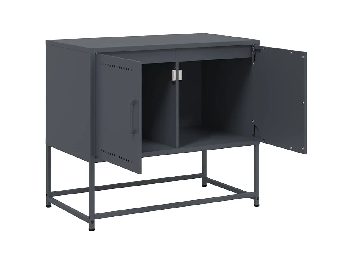 Cerlan  Meuble TV anthracite 68,5x39x60,5 cm acier