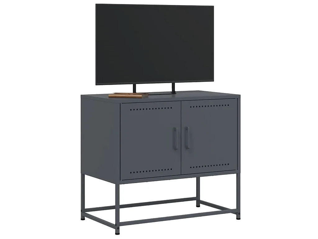 Cerlan  Meuble TV anthracite 68,5x39x60,5 cm acier