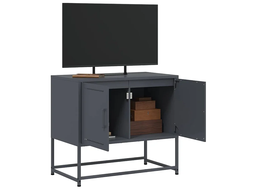 Cerlan  Meuble TV anthracite 68,5x39x60,5 cm acier