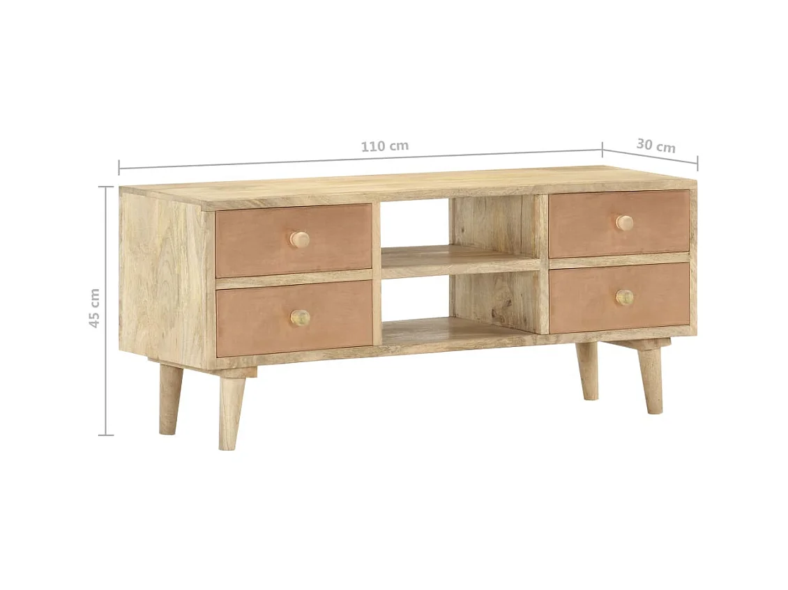 Garden Furniture -  Meuble TV 110x30x45 cm Bois de manguier solide