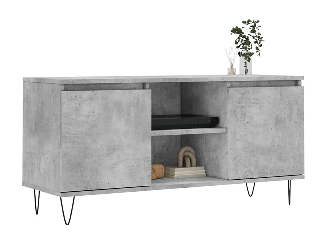 Ragnfrid  Meuble TV gris béton 104x35x50 cm bois d'ingénierie