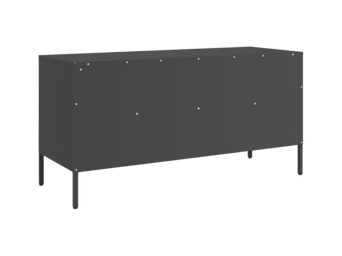 Gryln  Meuble TV noir 100,5x39x50,5 cm acier