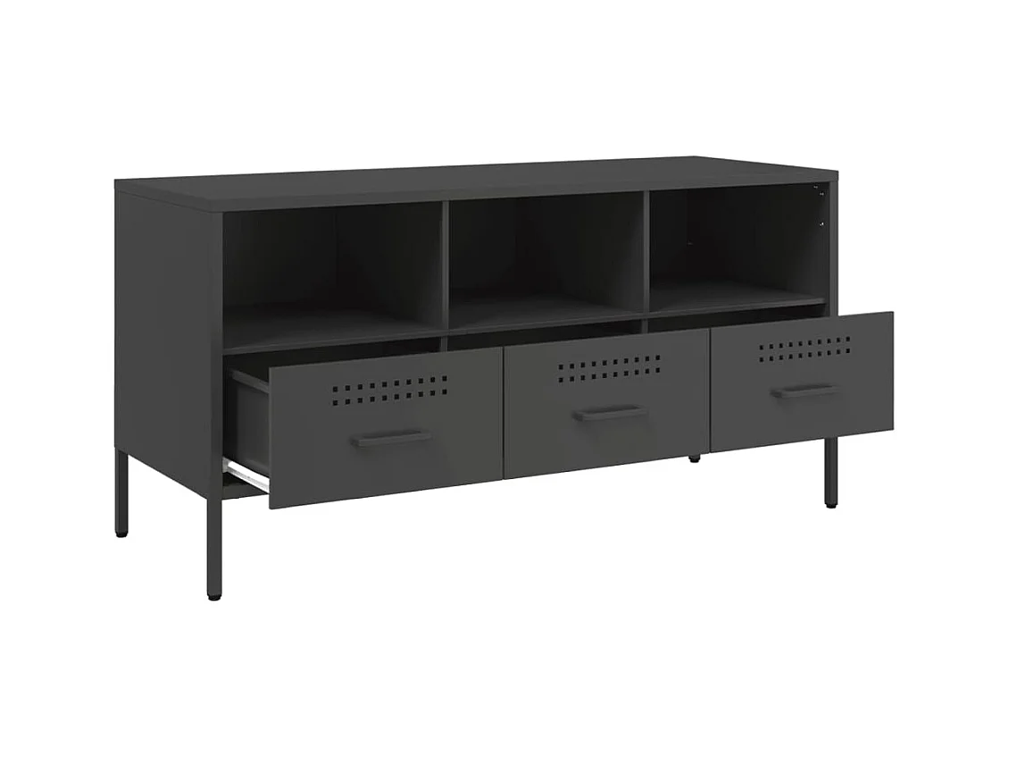 Gryln  Meuble TV noir 100,5x39x50,5 cm acier