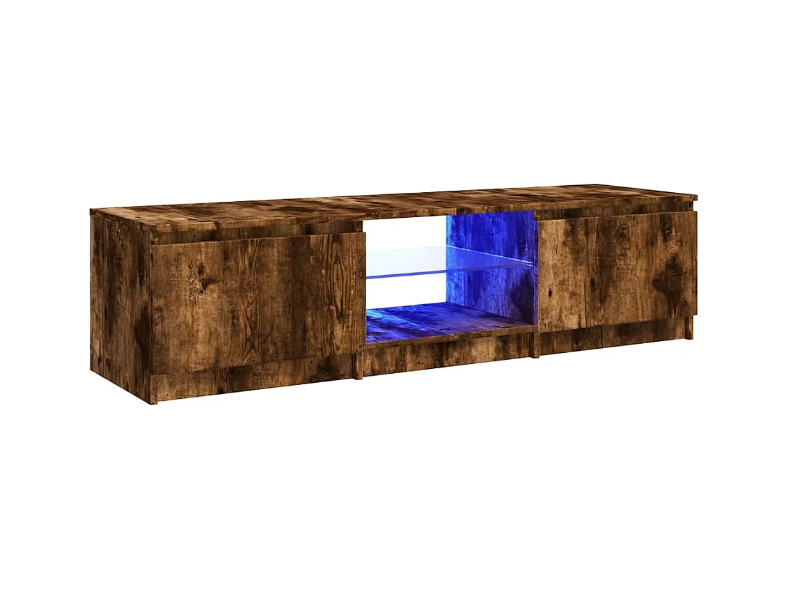 Vasil  Tv-meubel LED-verlichting 140x40x36 cm gerookt eikenkleurig