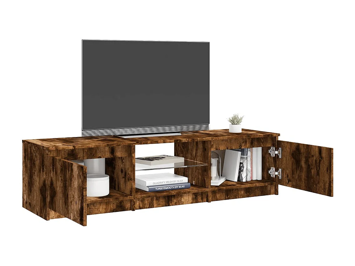 Vasil  Tv-meubel LED-verlichting 140x40x36 cm gerookt eikenkleurig