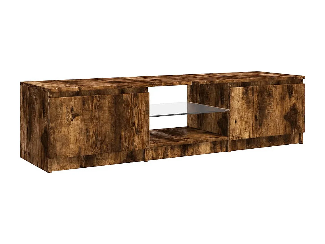 Vasil  Tv-meubel LED-verlichting 140x40x36 cm gerookt eikenkleurig