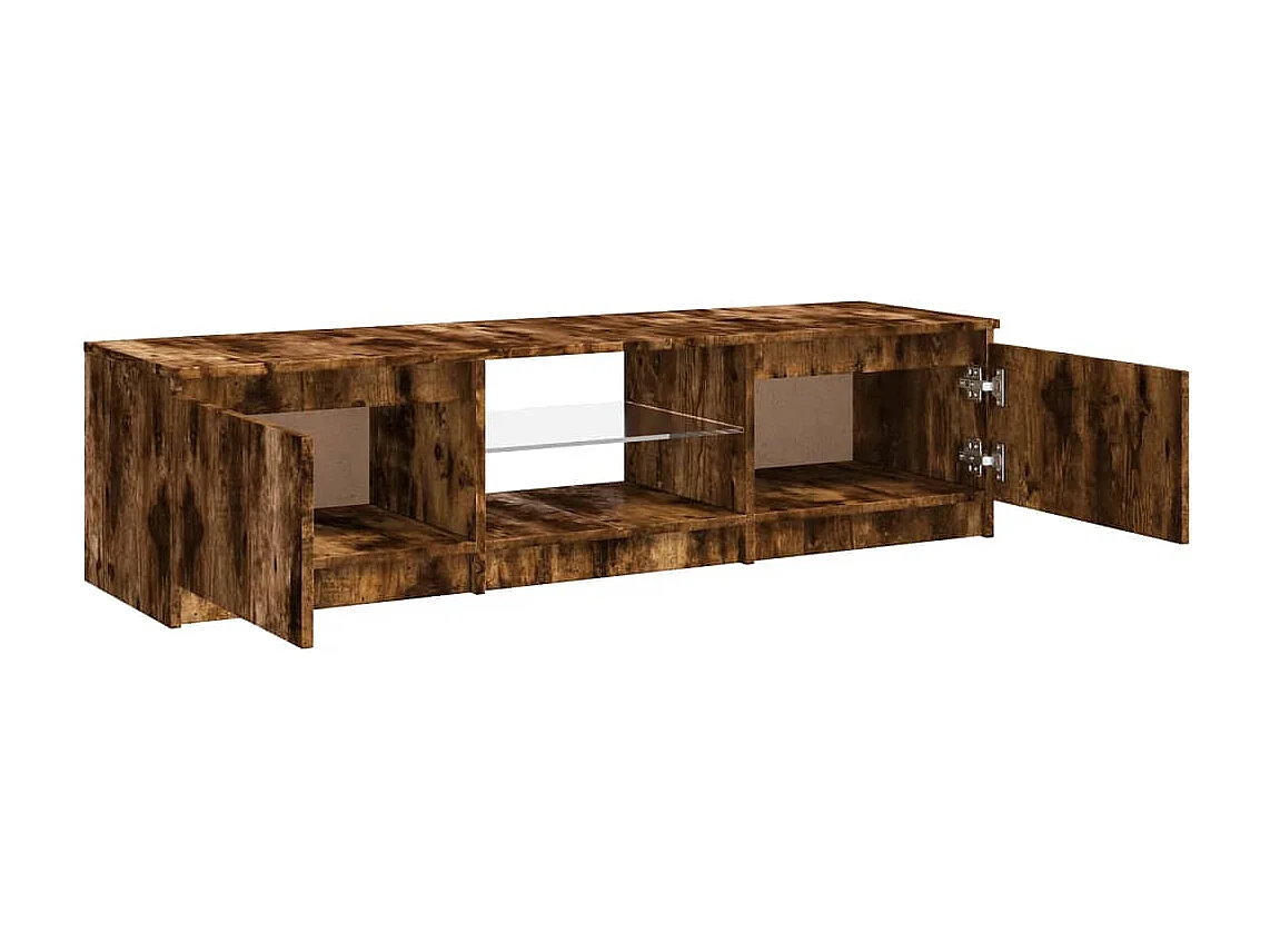 Vasil  Tv-meubel LED-verlichting 140x40x36 cm gerookt eikenkleurig
