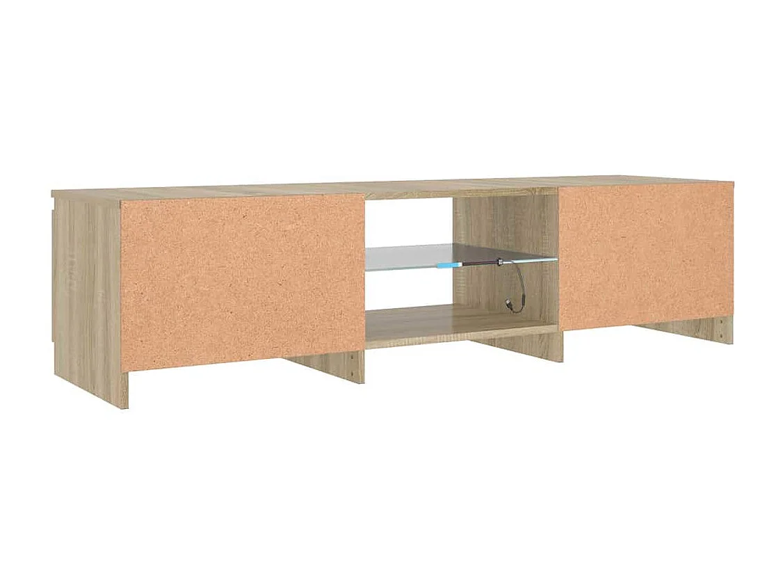 Vasil  Tv-meubel LED-verlichting 140x40x36 cm gerookt eikenkleurig